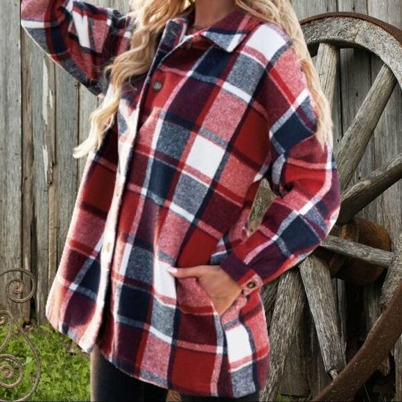 NWT Plaid Shacket - Picture 4 of 11